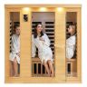 Kaug-infrapuna puidust saun 3-4 inimesele Bluetoothi ​​ja kromoteraapiaga