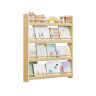 SONGMICS Children's Bookshelf, 3 Tiers, Oak, 80 × 100 × 12 cm