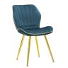Dining chairs Paris Space, 2 pcs, teal and gold, 46 × 77 × 58 cm