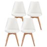 VASAGLE Dining Chairs, 4 pcs, White, 46.5 × 57 × 79 cm