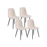 VASAGLE KDC188W01 Dining Chair Set, 4 pcs, White, 55 × 43.5 × 85.5 cm