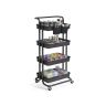 SONGMICS trolley, 3 tiers, 2 hanging shelves, black