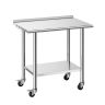 Köögi töölaud VEVOR YH2-J-D-36, rataste ja tagaseinaga, 91,5 × 89,4 × 61 cm