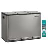 SONGMICS LTB145 Kitchen Trash Can, 3 × 15 l, Silver, 62 × 35.3 × 45.5 cm