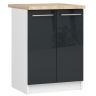 Köögikapp OLIWIA S60, 2 ust, valge/hall, 60 × 85 × 46 cm