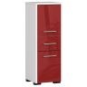 Шкафчик для ванной AKORD FIN 2D 1SZ, 2 дверцы, 1 ящик, белый/красный, 30 × 85 × 30 см