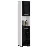 Vannitoakapp FIN 2D 1SZ 1W, valge/musta, 30 × 140 × 30 cm