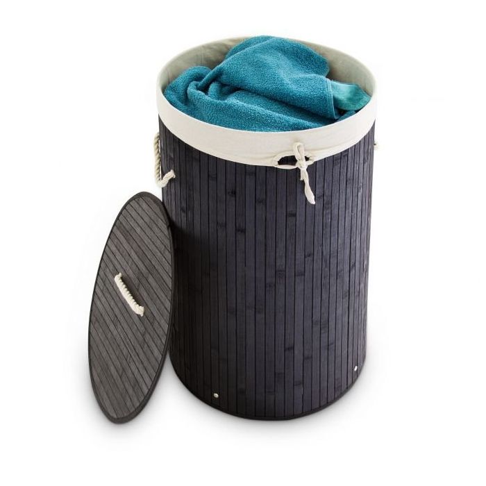 Pesukorv 65x41cm, 70L., must/valge