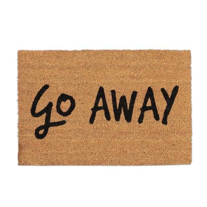 Uksematt "Go Away" 60x40 cm.