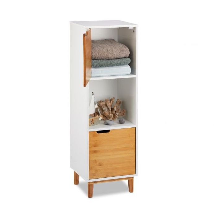 Vannitoa riiul 101x32x30cm., helepruun/valge