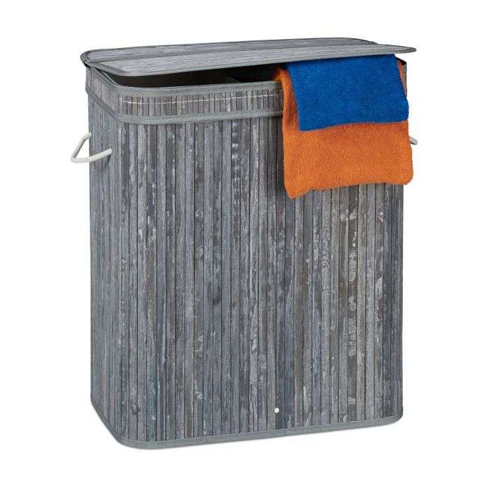 Pesukorv 63x55x35cm, 95L., hall/valge