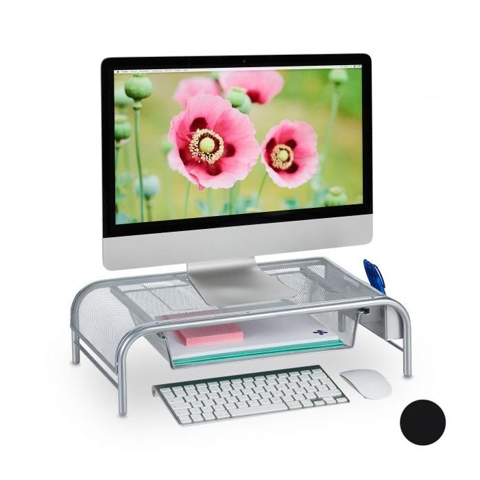 Monitori alus sahtliga 15x51x30cm., hõbedast värvi