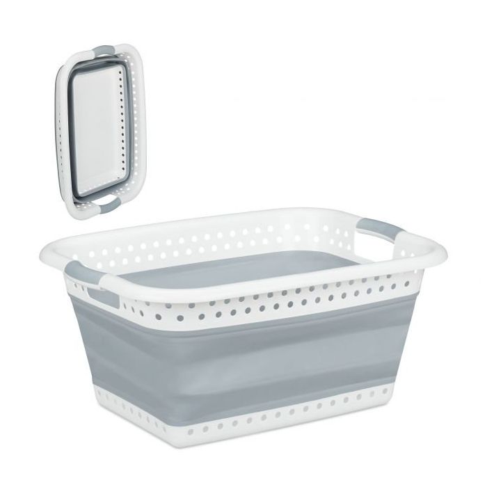 Pesukorv 27x61x45.5cm, 37L., hall/valge