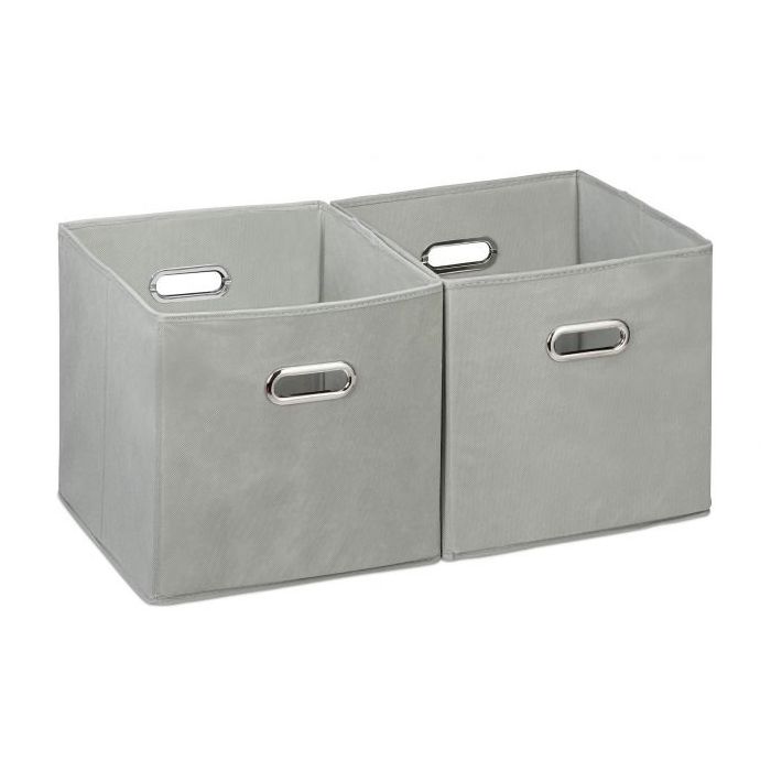 Komplektis 2 kokkupandavat karpi 30x30x30cm., hall/hõbedane värv