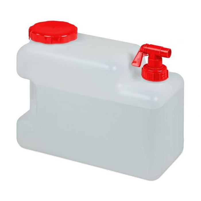 Канистра для воды со смесителем 35,5x17x32 см., белая/красная