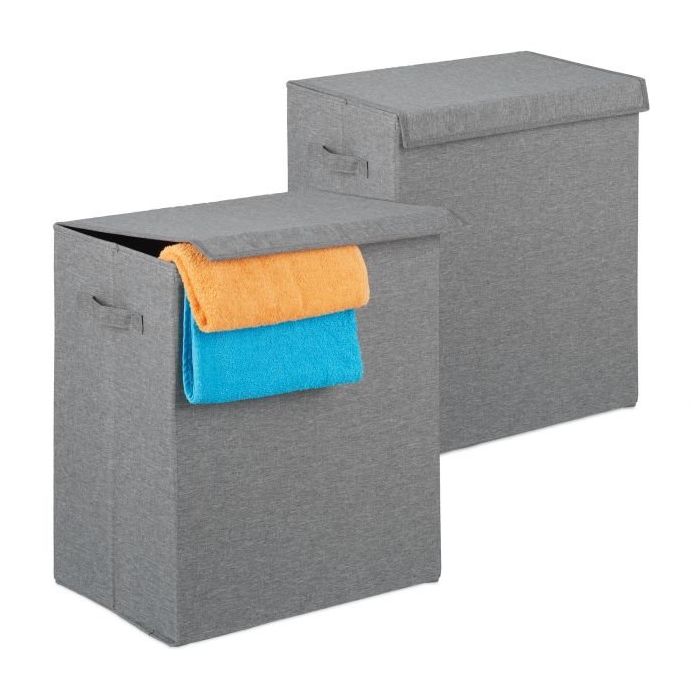 2 pesukorvi komplekt 50,5x45x30,5cm, 61L., hall