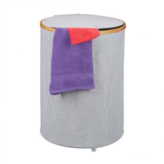 Pesukorv 60x45x45cm, 75L., hall/helepruun