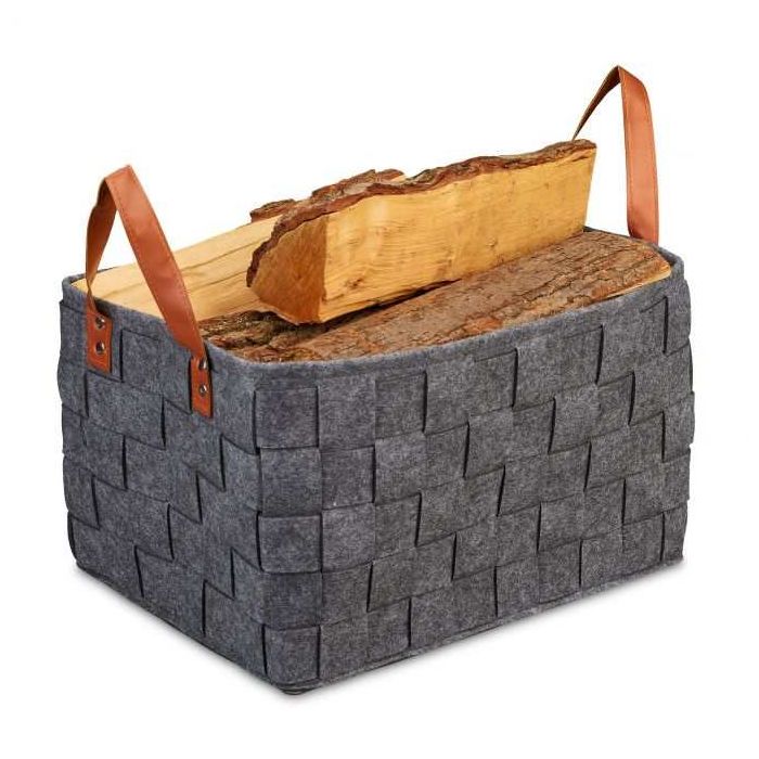 Kokkupandav sangadega kott 26x40x30cm., tumehall/pruun värv