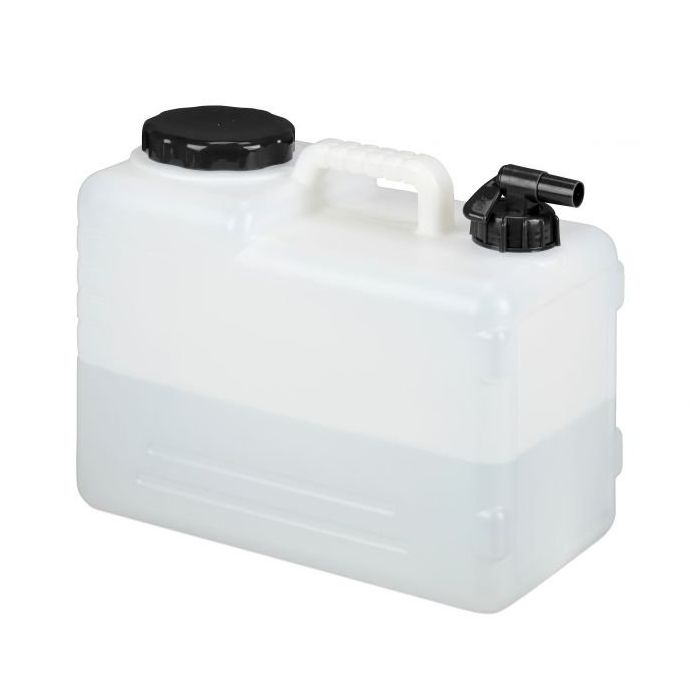 Канистра для воды со смесителем 36x19x29 см., белая/черная