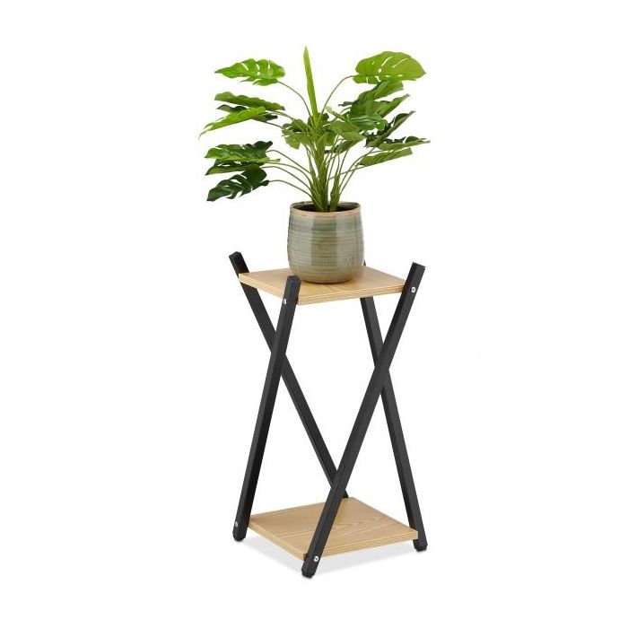 Lillealus 2 riiuliga 57x29x29cm., helepruun/must