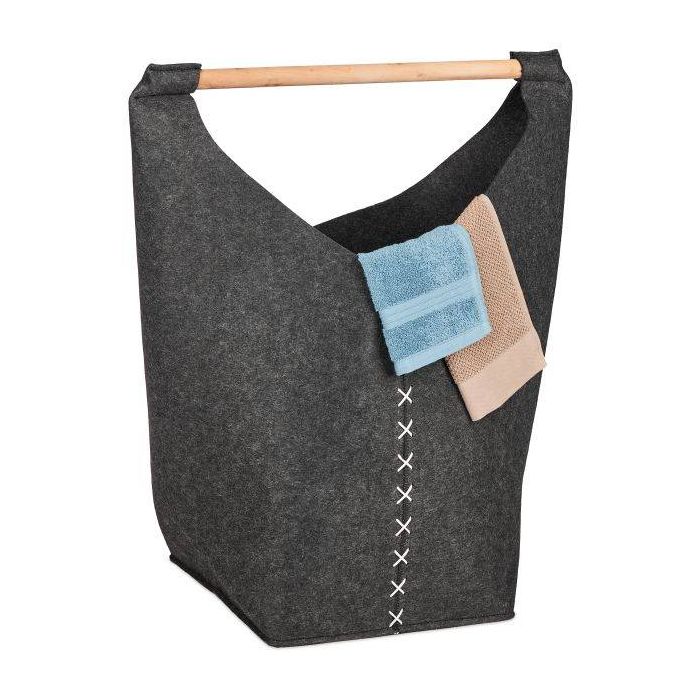 Pesukorv 68x62x34,5cm, 50L., tumehall/helepruun/valge