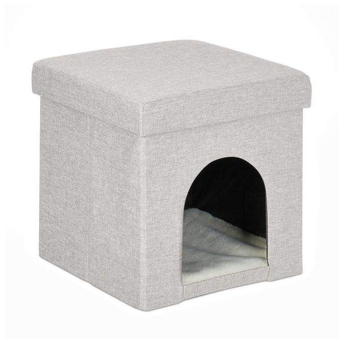 Складной домик для кошки 38,5x37x37 см., бежевый/белый