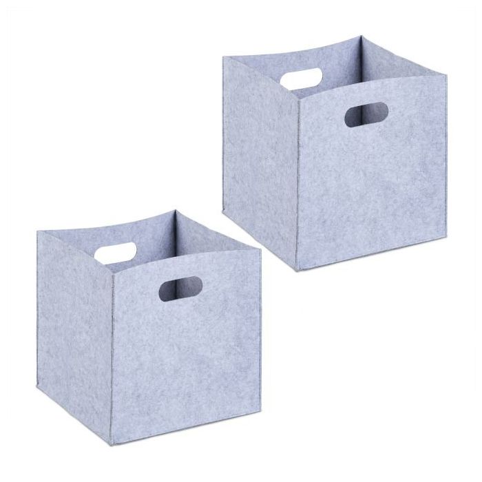 Komplektis 2 kokkupandavat kasti 30x30x30cm., tumehall