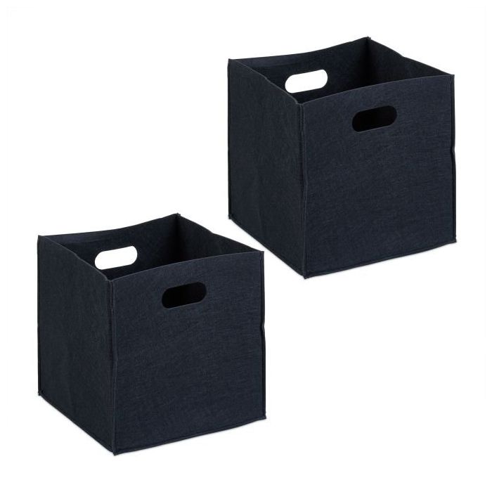 Komplektis 2 kokkupandavat kasti 30x30x30cm., must
