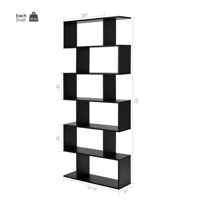 Vaba seisev riiul 80x23x191cm, must värv