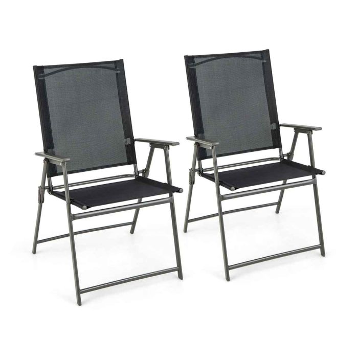 Набор из 2 складных стульев 62x58x96см, черного цвета