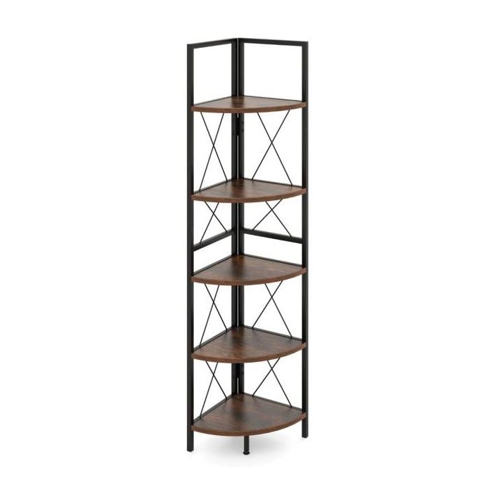Vaba seisuga riiul 35,5x35,5x159,5 cm, musta/pruuni värvi