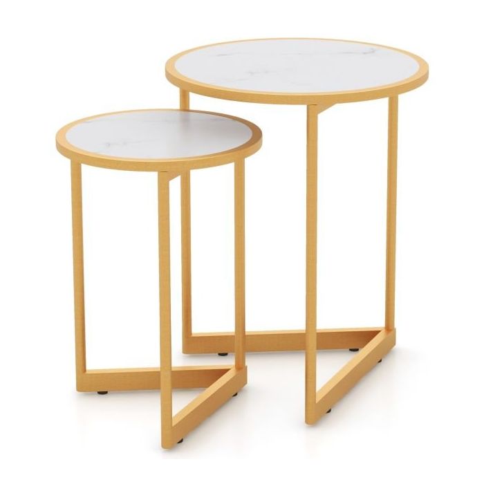 Komplekt 2 külglauast, kuldne/valge