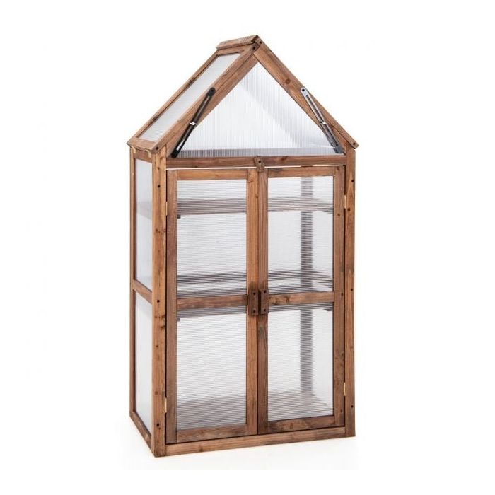 Прозрачная теплица 71x41x133см, коричневого цвета