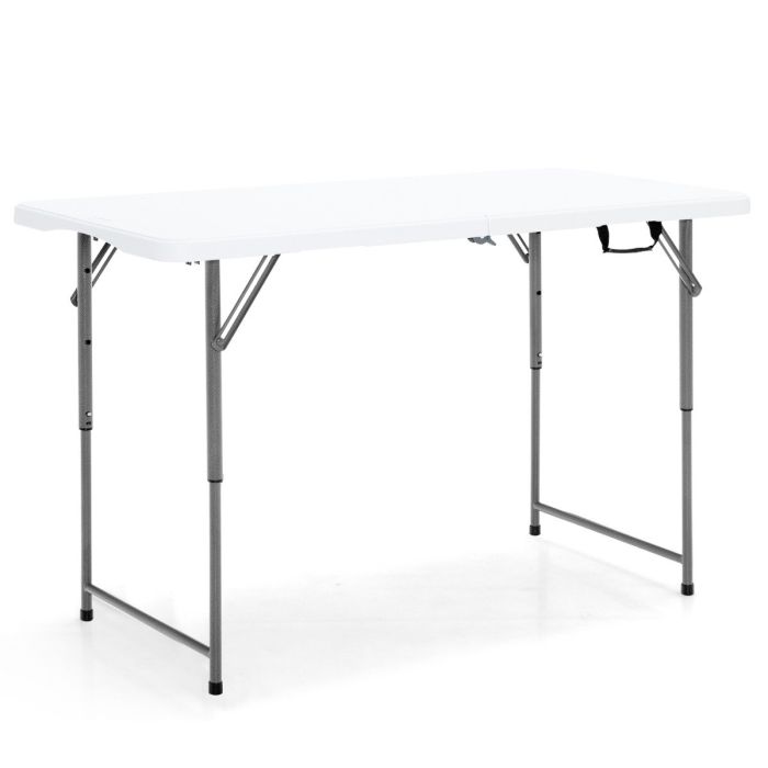 Туристический складной стол 120x60x74,5см, белый/серый цвет