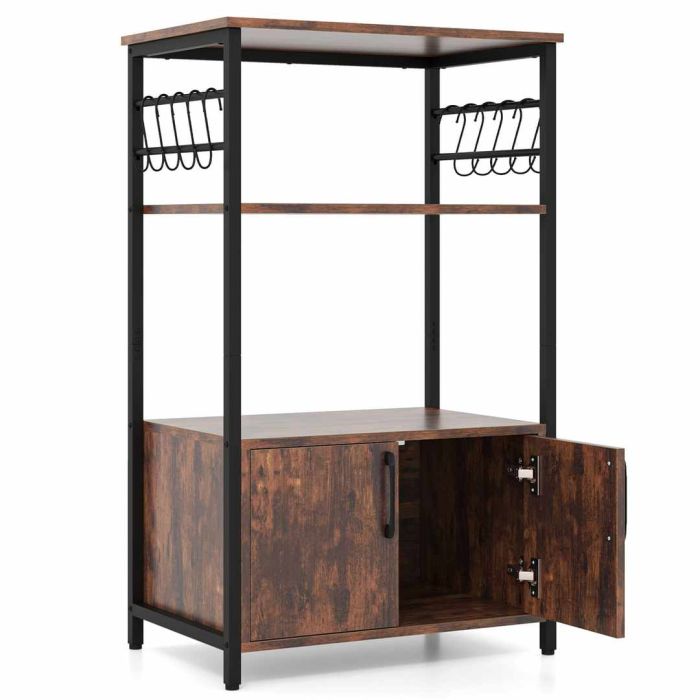 Кухонный шкаф 60x40x100см, коричневый/чёрный цвет