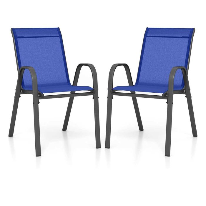 Набор из 2 садовых стульев 56x70x84см, синий/черный