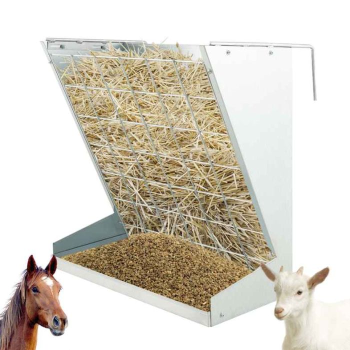 Heinavoodi hobustele 71x32,5x68cm, hõbedase värvusega