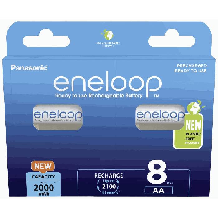 AA-akud Panasonic ENELOOP BK-3MCDE/8BE, 8 tk