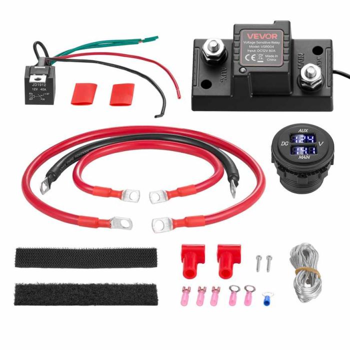Aku isolaatorikomplekt VEVOR VSR004, 12 V, 80 A, 85 × 43 × 37 mm