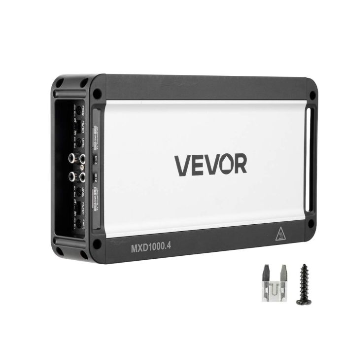 Autohelivõimendi VEVOR MXD1000.4, 4 kanaliga, 264 × 145 × 48 mm