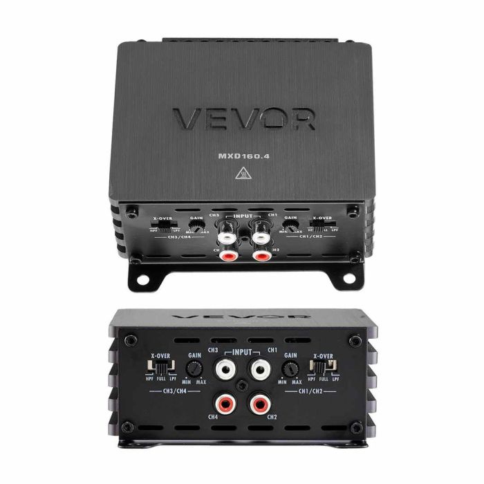 Autohelivõimendi VEVOR MXD160.4, 4 kanaliga, 111 × 110 × 49 mm