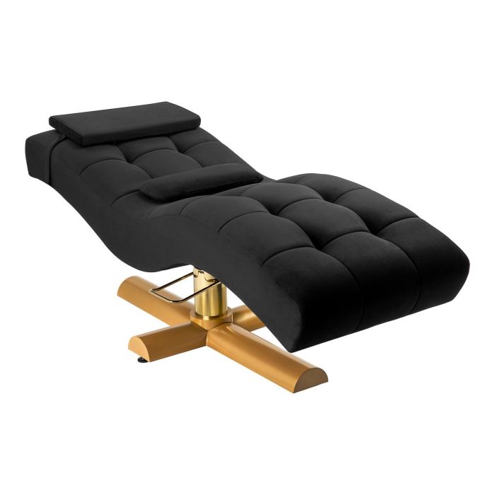 Кресло для ухода за ресницами Sillon Corona, Чёрное и золотистое