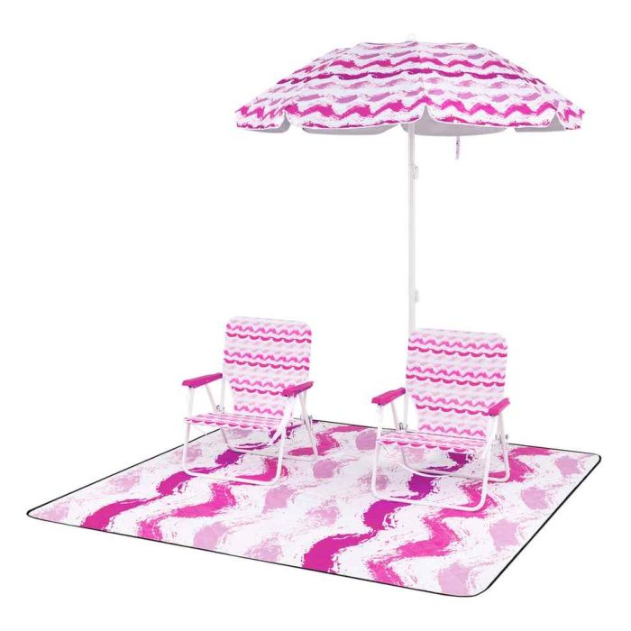 Rannamööbli komplekt, roosa/valge