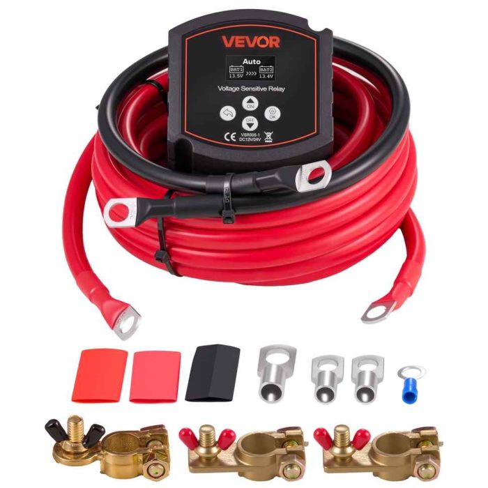 Kahe aku isolaator VEVOR VSR005-1, 12 V, 300 A, 25 × 24,5 × 10 cm