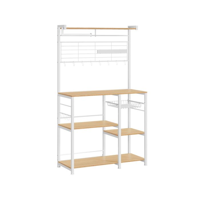 Полка кухонная 42x90x167,3см., белая/светло-коричневая