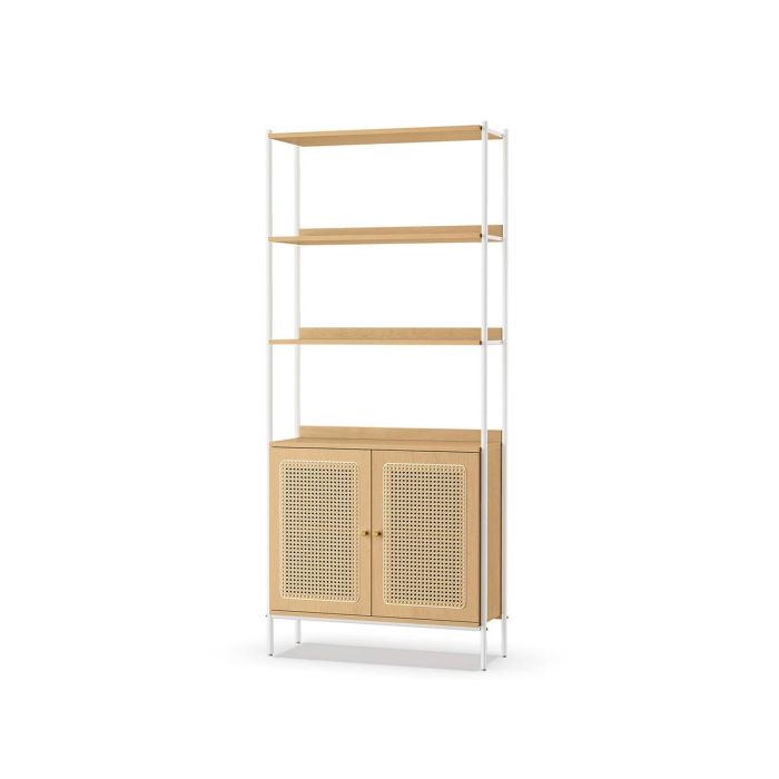 Riiul 30x76,4x174,7cm., helepruun/valge