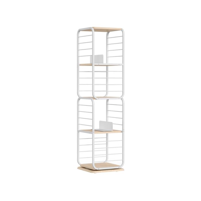 Riiul 43x43x158cm., valge/helepruun