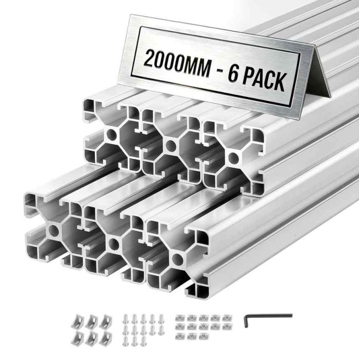 Алюминиевые экструдированные профили VEVOR 4040, 6 шт, Серебристые, 40 × 40 × 200 см