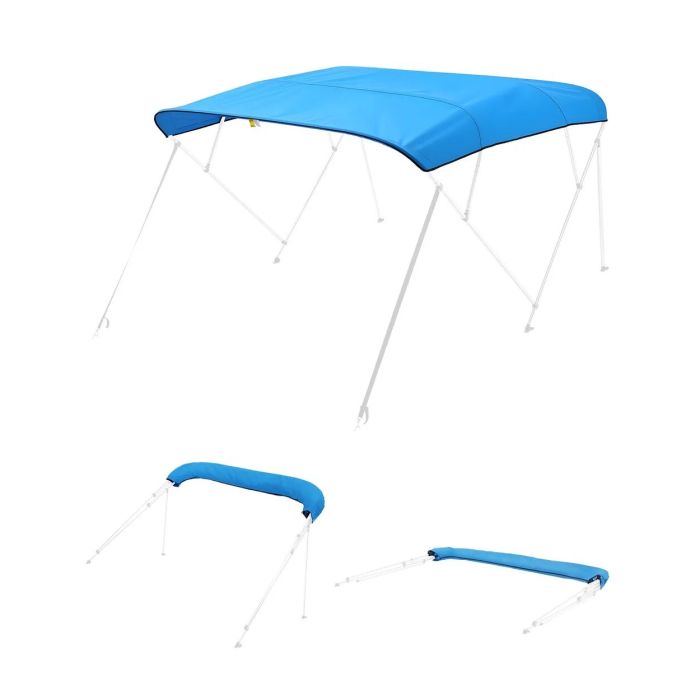 Paadi bimini katus 4 kaarega, 600D polüester, 96" x 97-103", sinine, veekindel ja päikesekaitse