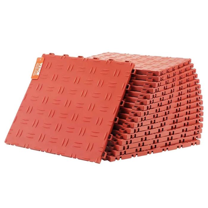 Красные противоскользящие плитки для пола гаража, 12 x 12 дюймов (25 шт.)